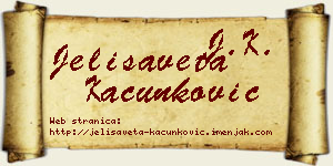 Jelisaveta Kačunković vizit kartica